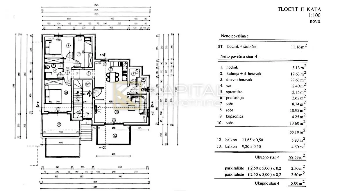 stan rijeka novogradnja 3s+db pogled parking - slika 2