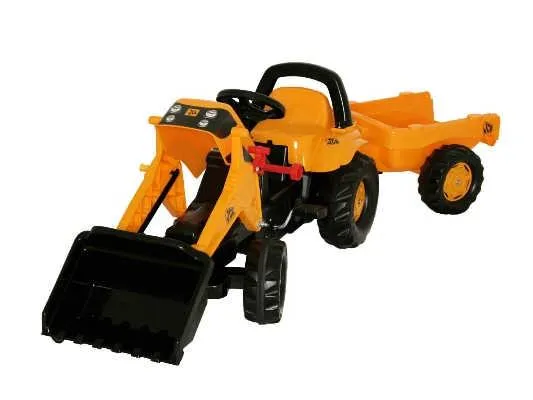 rolly toys traktor na pedale jcb + prednji utovarivač + prikolica - slika 2