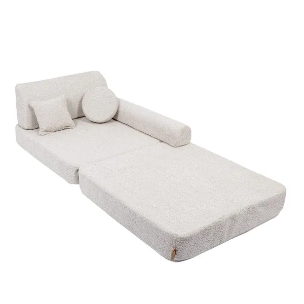 velika modularna sofa za djecu - premium boucle, boja šampanjca ecru - slika 4