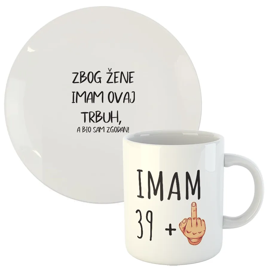 Personalizirani rođendanski poklon – Šalica i tanjur - Osijek