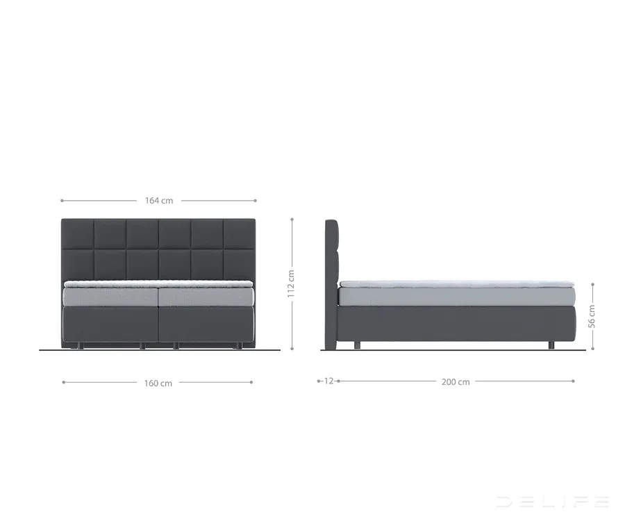 box spring krevet dream-fine s madracem i nadmadracem - slika 4