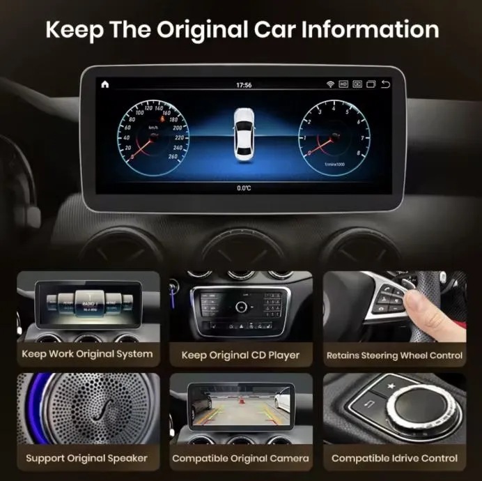 mercedes w176 gla cla x156 c117 carplay android multimedia navigacija - slika 2