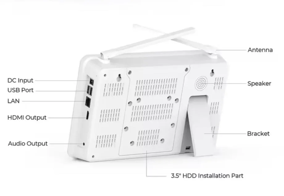 video nadzor 4 kamere wifi bežične okretljive + monitor + 2tb disk - slika 12
