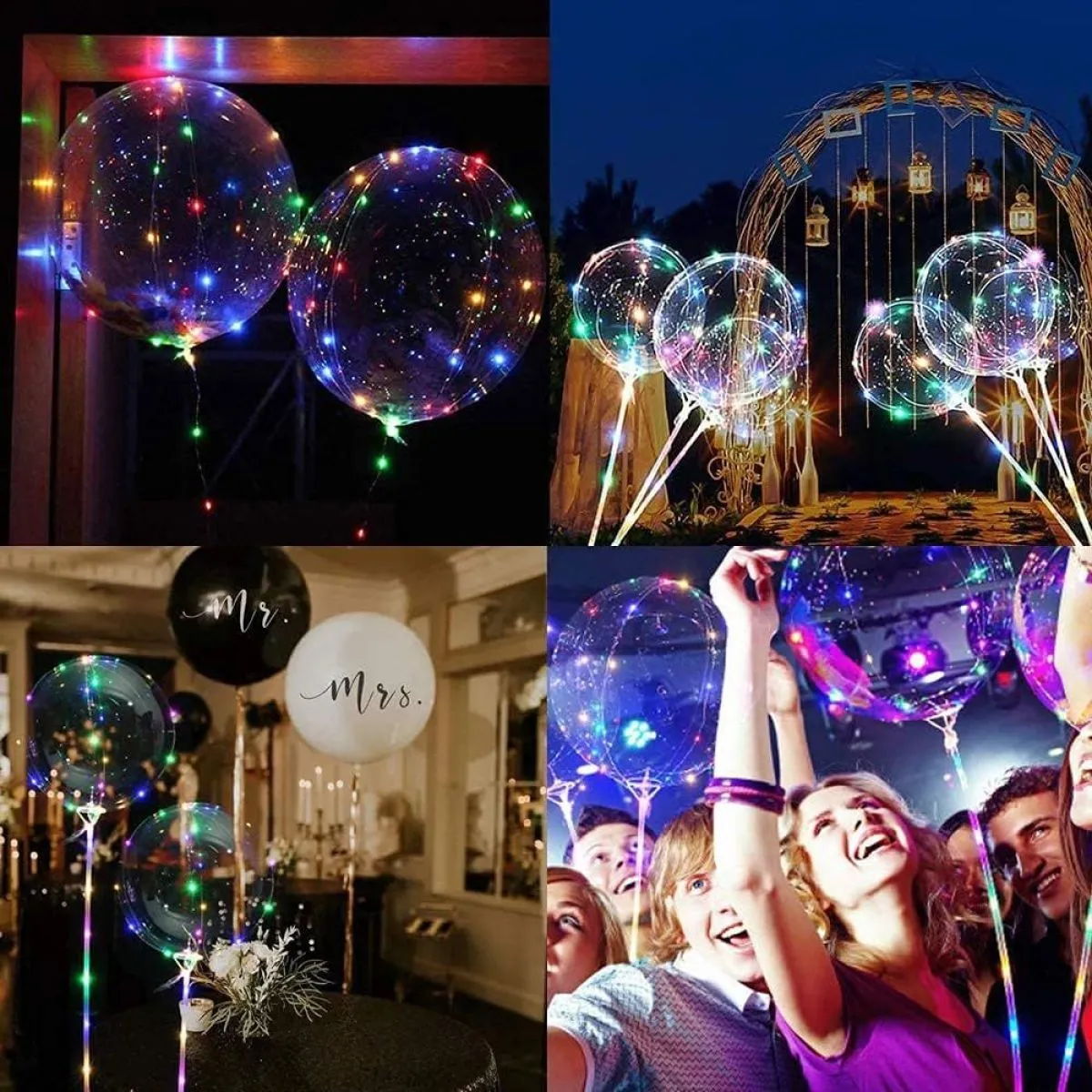 magični led balon sa 2metra svjetleće trake - slika 2