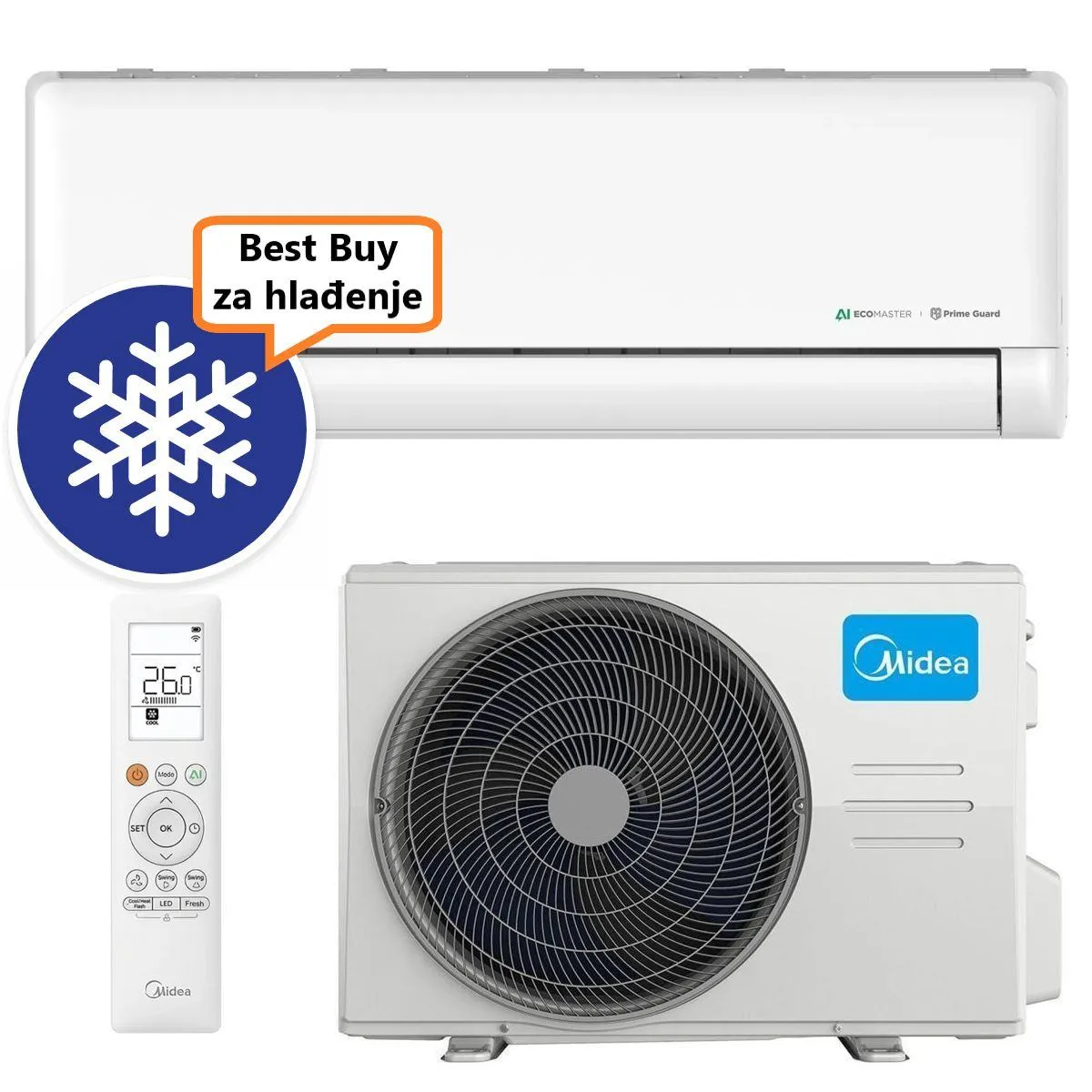 midea klima uređaj 5,2kw ef-18rd1-i / mx3-18rd1-ef solunar, za prostor do 50m2, a++ energetska klasa - slika 1