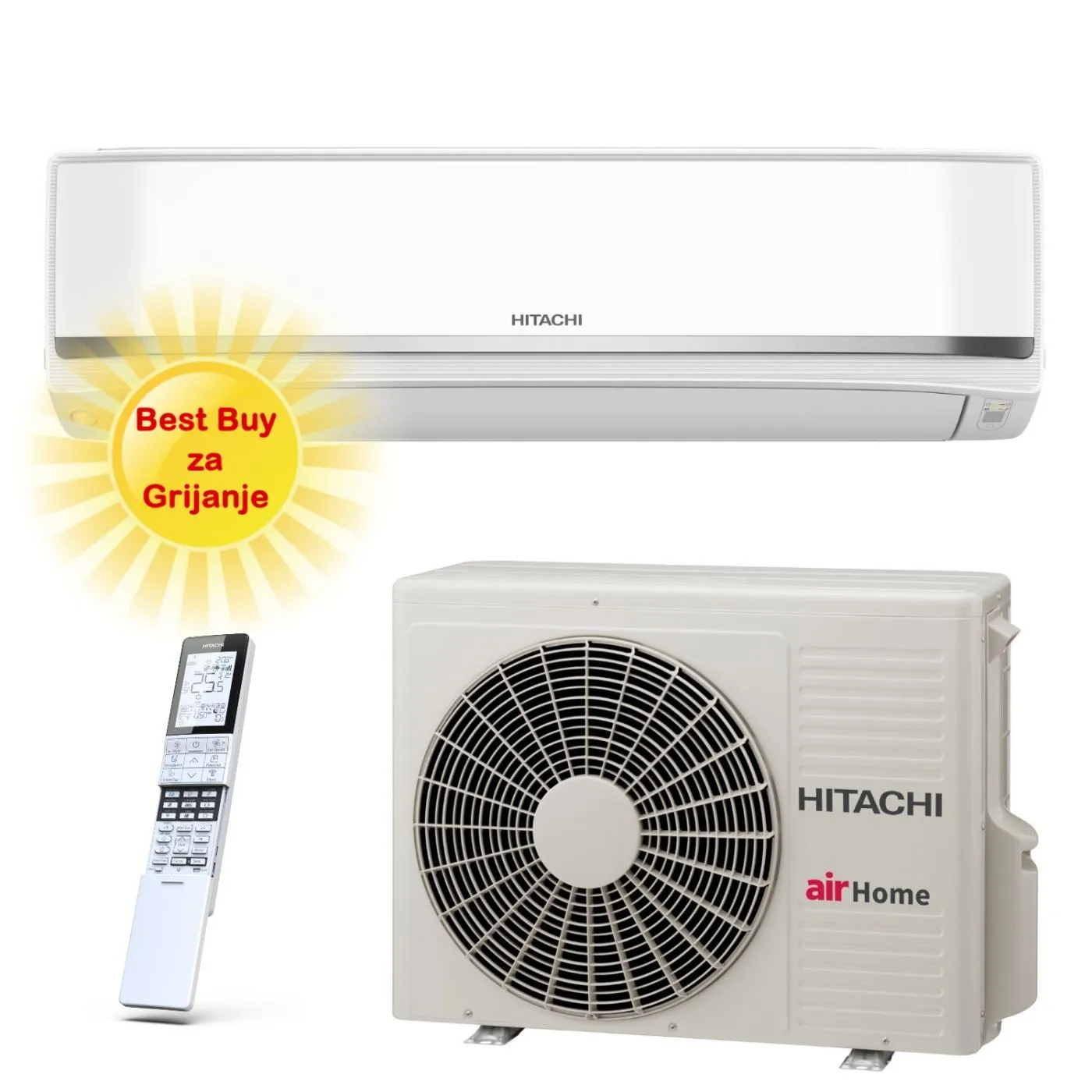 HITACHI KLIMA UREĐAJ 3,5 kW - RAC-XJ35WHAE/RAK-XJ35RHAE - AIRHOME 800, za prostor do 35m2, A+++ energetska klasa, R-32 - Zagreb