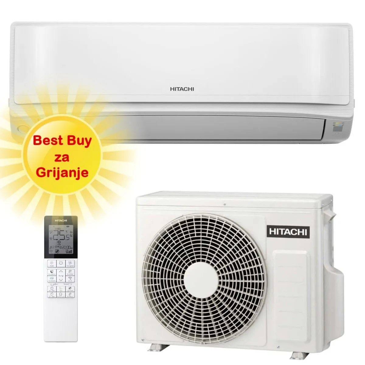 HITACHI KLIMA UREĐAJ 2,5 kW - RAK-VJ25RHAE/RAC-VJ25WHAE - AIRHOME 600, za prostor do 25m2, A+++ energetska klasa, R-32 - Zagreb