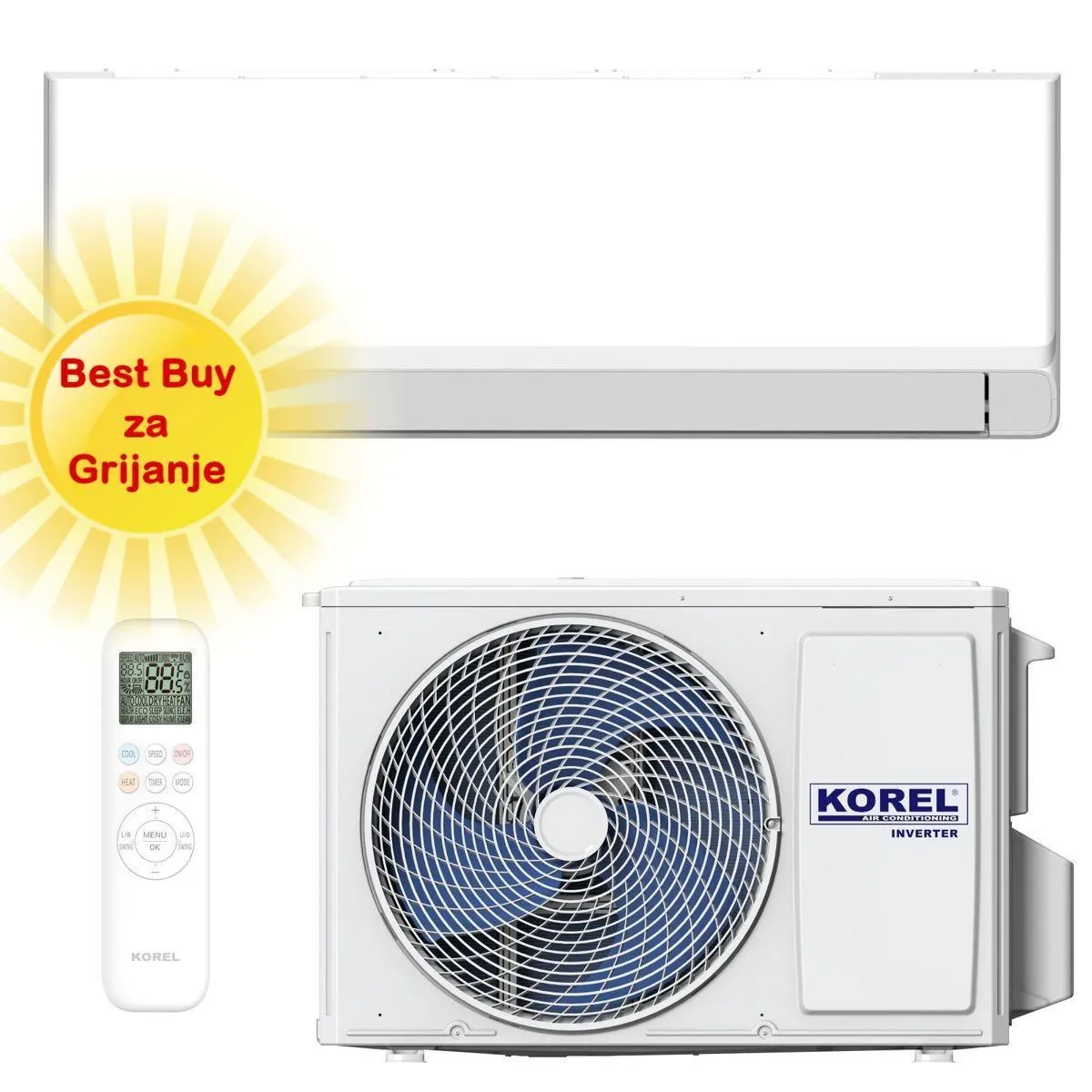 KOREL KLIMA UREĐAJ 3,5kW KSAZ-12DCEG - ZENIT, za prostor do 35m2, A+++ energetska klasa, Wi-Fi, R32 - Zagreb