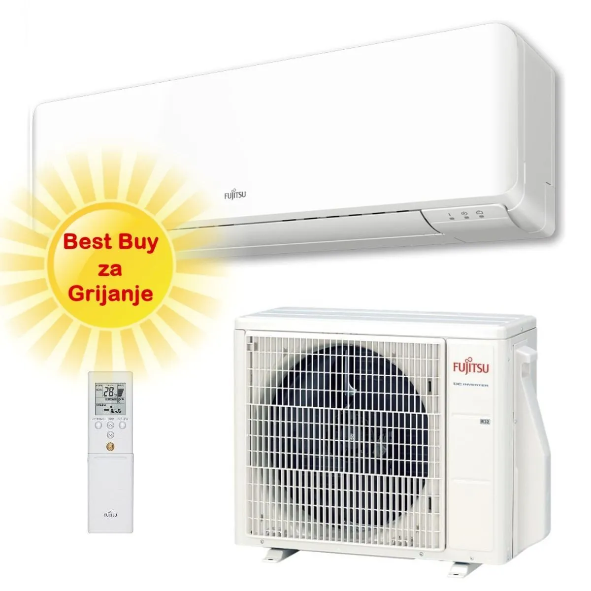 fujitsu klima uređaj 7,1kw aseg24kmte/aoeg24kmta - super eco inverter, za 70m2, a++ energetska klasa - slika 1