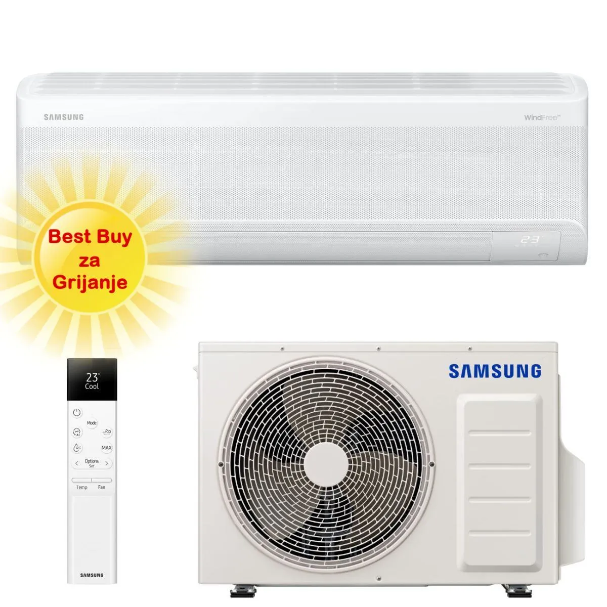 SAMSUNG KLIMA UREĐAJ 3,5kW - AR12CXCAAWKNELITE, za prostor do 35m2, A+++ energetska klasa - Zagreb