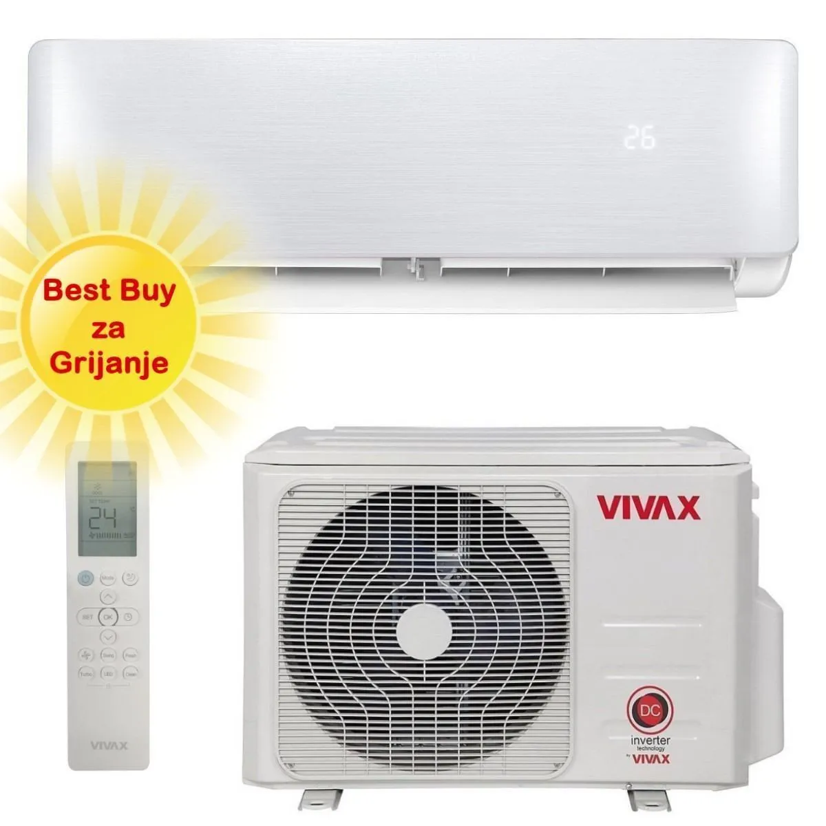 Vivax klima uređaj 2,64kW ACP-09CH25AERI+ - R+ design, za prostor do 30m2, A+++ energetska klasa - Zagreb