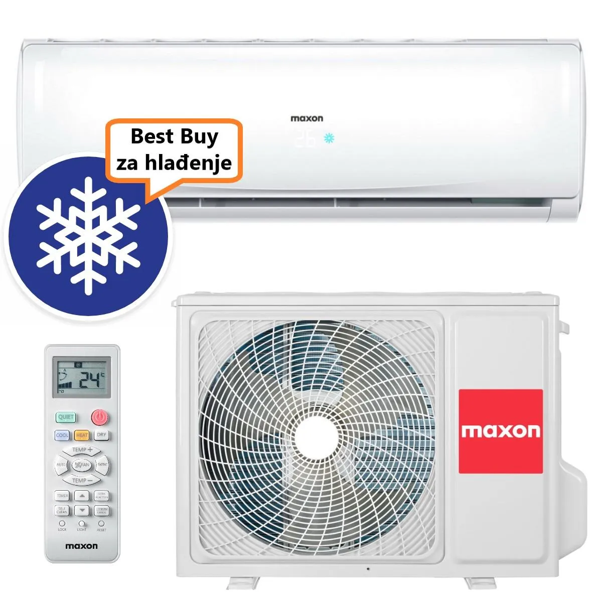 MAXON ECO KLIMA UREĐAJ 3,5kW MXI-12HE013i - Wi-Fi, za prostor do 35m2, A++ energetska klasa - Zagreb