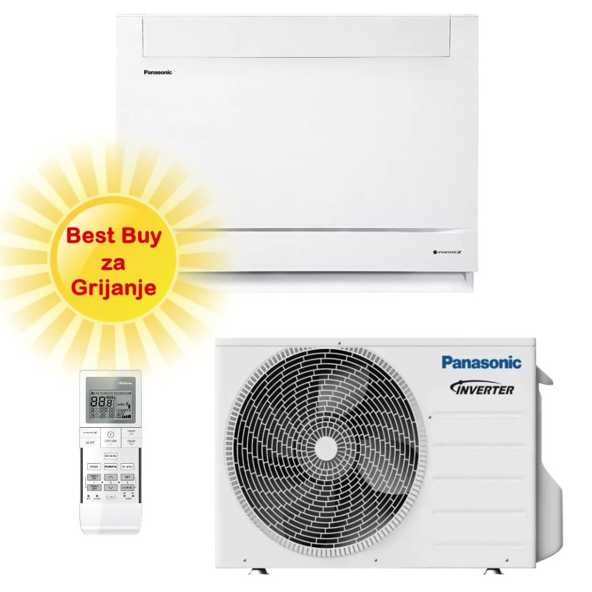 PANASONIC KLIMA UREĐAJ 5,0kW KIT-Z50CFE - Podna/parapetna Inverter +, za prostor do 50m2, A++ energetska klasa, R-32 - Zagreb