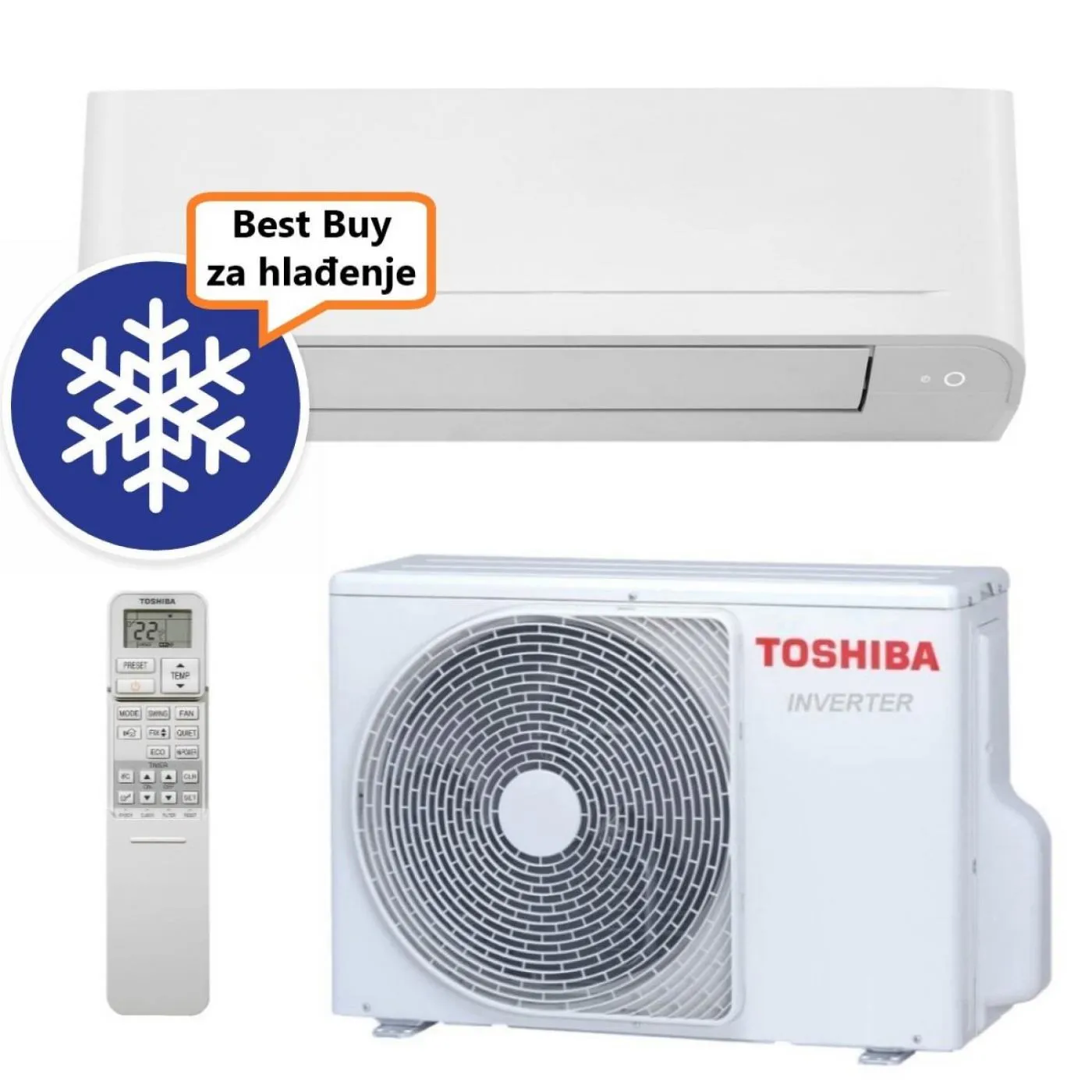 TOSHIBA KLIMA UREĐAJ 3,3kW RAS-B13B2KVG-E2/RAS-13B2AVG-E2- Seiya Classic 3,3 do 35m2, A++, R32 - Zagreb