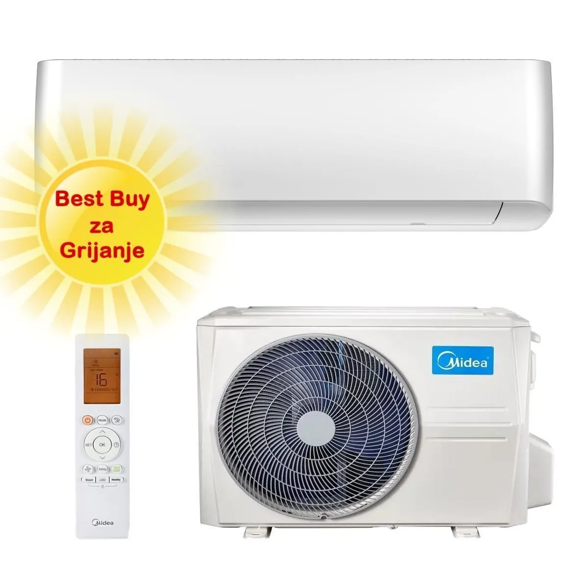 MIDEA KLIMA UREĐAJ 5kW MSOPBU-17HRFN8/MOX430-17HRHFN8 Oasis Plus za prostor do 50m2, A+++ energetska klasa - Zagreb