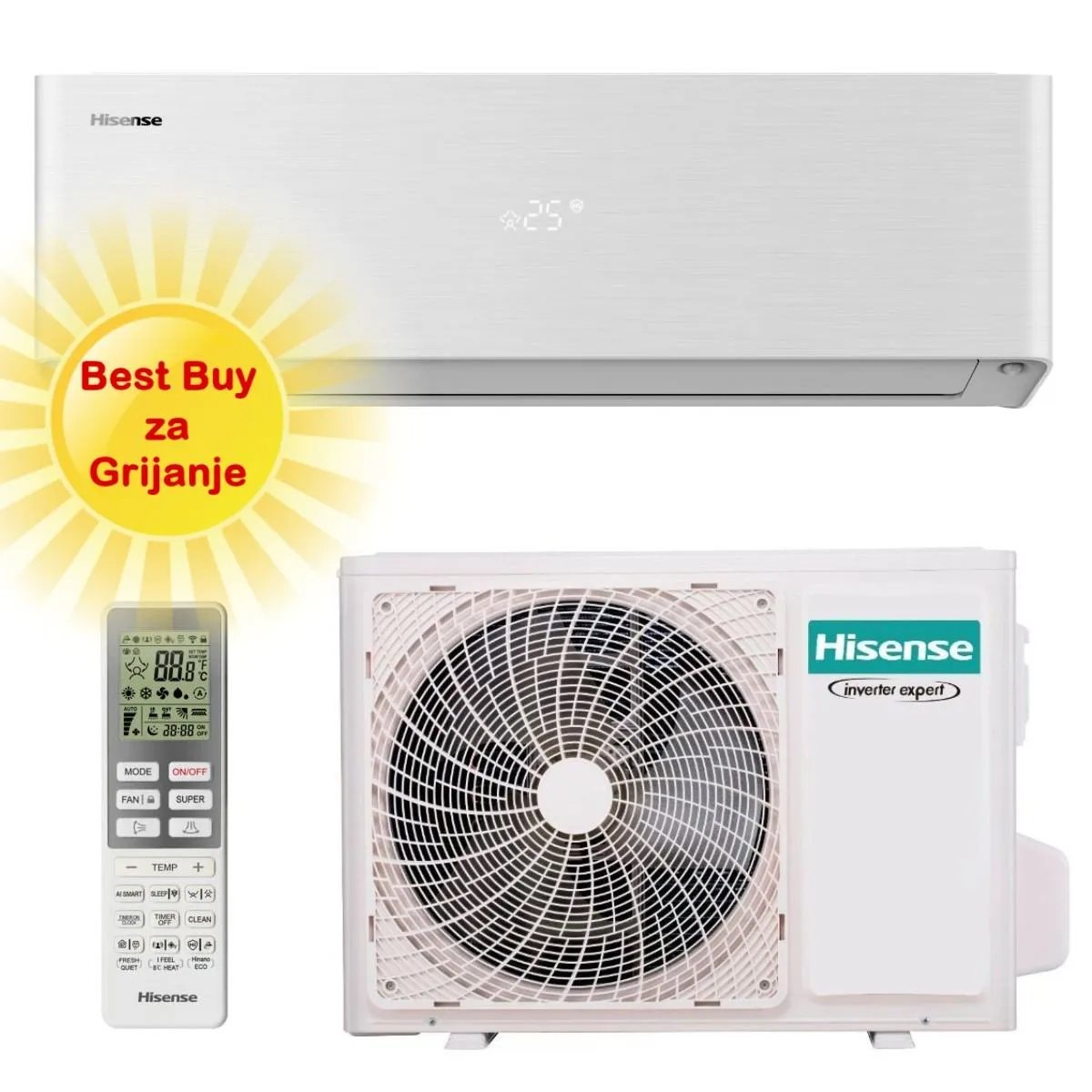 HISENSE KLIMA UREĐAJ 3,5kW QH35XV3A- Energy Pro X QH Inverter +, za prostor do 35m2, A+++ energetska klasa, R-32 - Zagreb