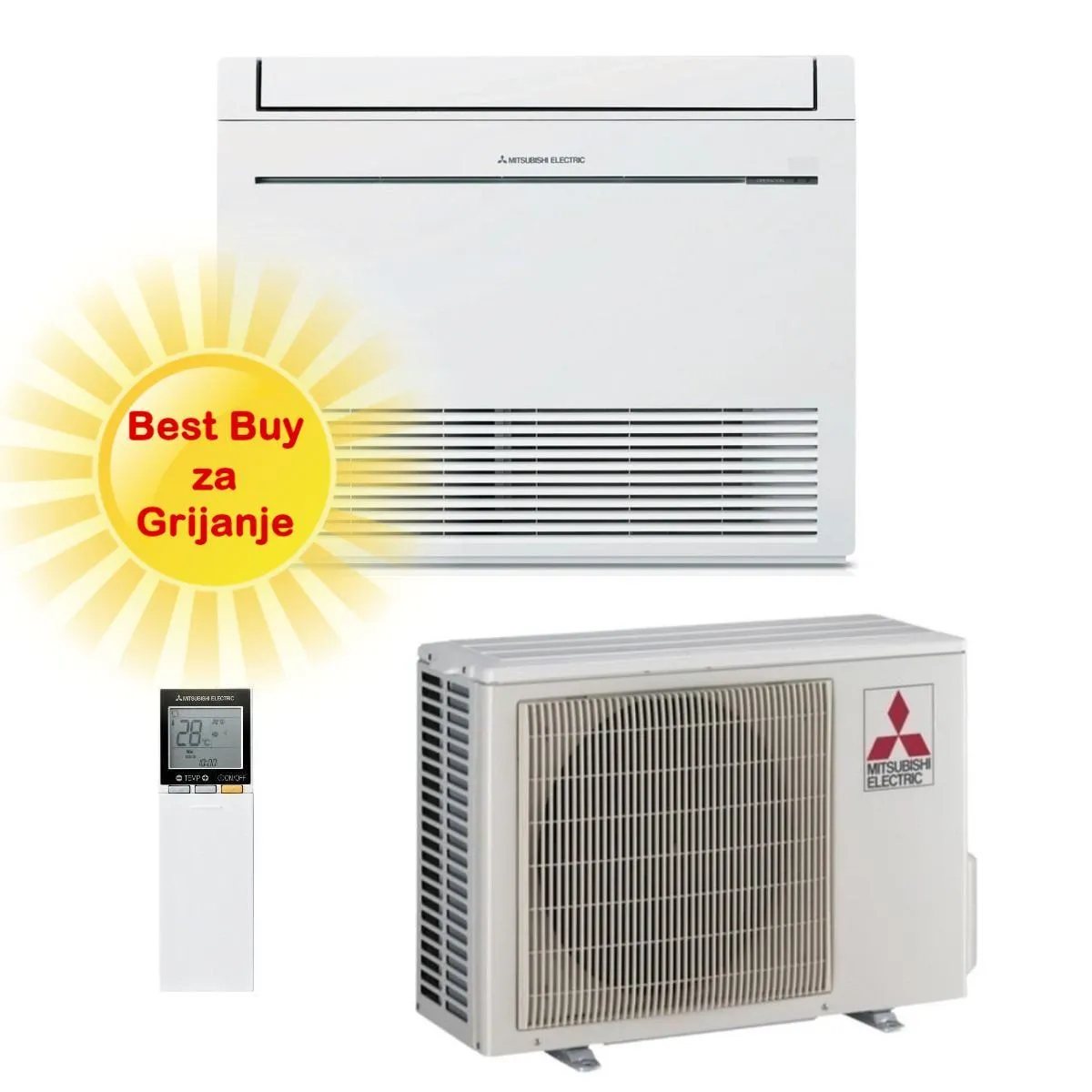 Mitsubishi Electric klima uređaj MFZ-KT50VG/SUZ-M50VA - 5,0 kW, Podna/parapetna, za prostor do 50m2, A++ energetska klasa - Zagreb