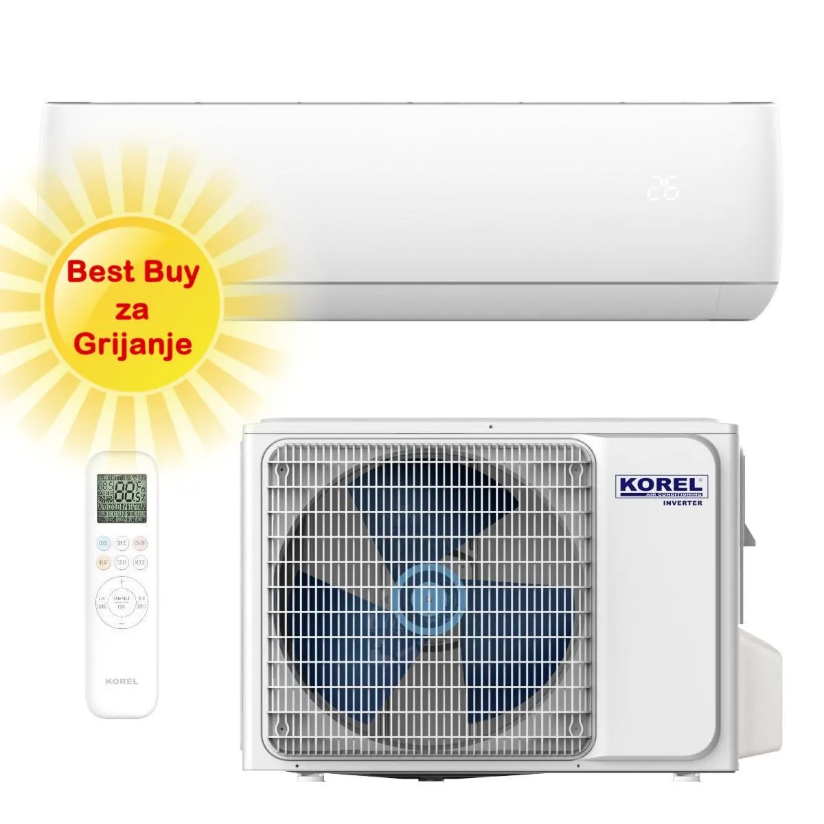 KOREL KLIMA UREĐAJ 3,5kW KSAJA-12DCEG - URBAN PLUS, za prostor do 35m2, A++ energetska klasa, Wi-Fi, R32 - Zagreb
