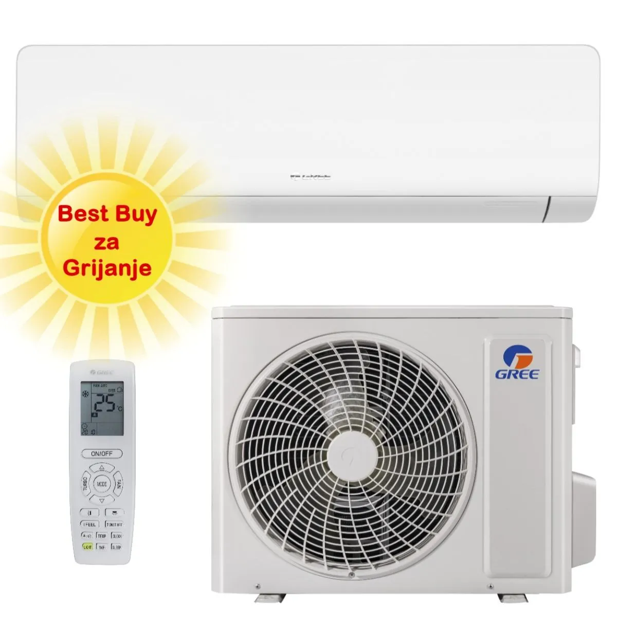 GREE KLIMA UREĐAJ 3,5kW GWH12AWCXD- Cosmo Regular, za prostor do 35m2, R32, A++ energetska klasa - Zagreb