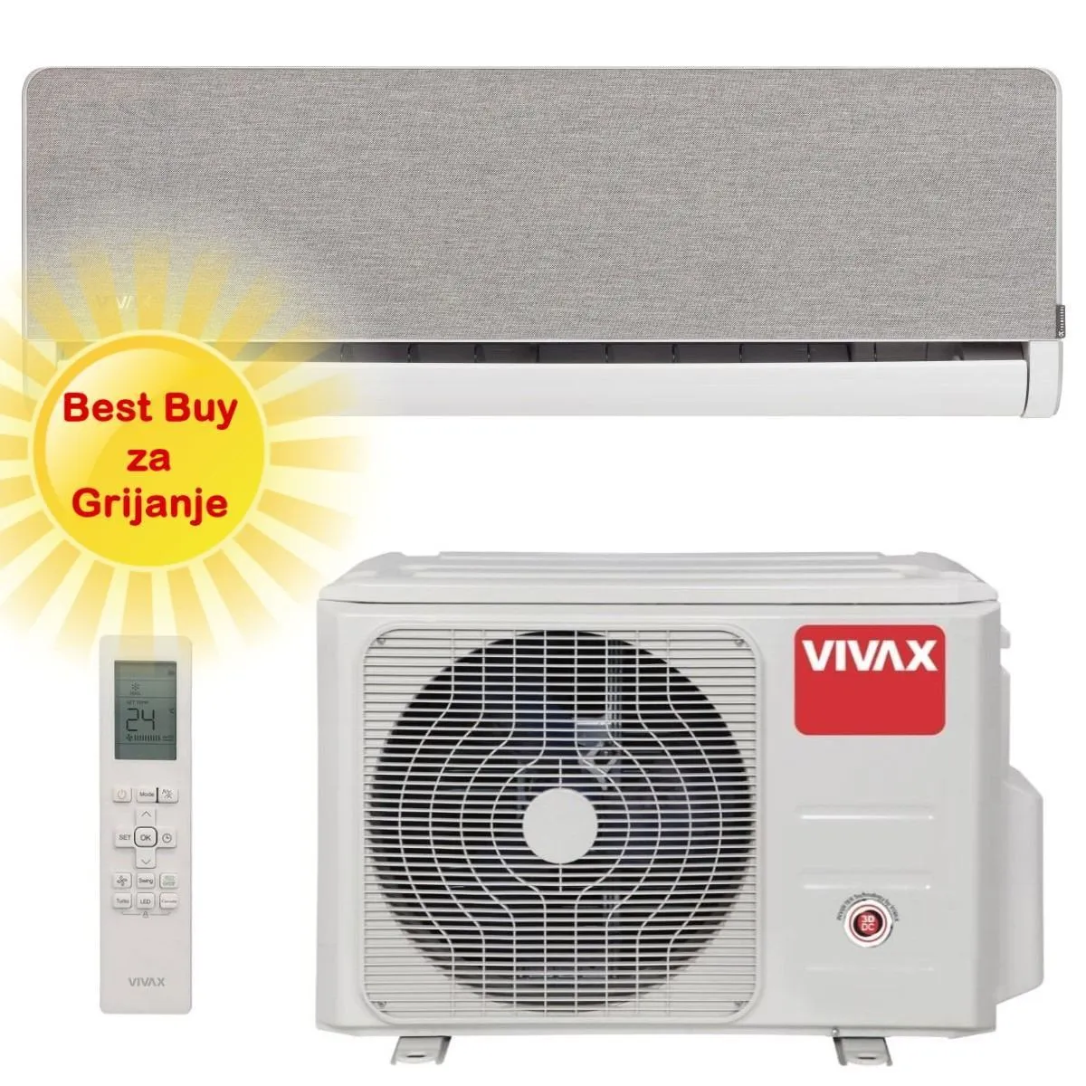 Vivax klima uređaj 5,25 kW ACP-18CH50AEHI - H+ design, srebrna, za prostor do 50m2, A++ energetska klasa - Zagreb