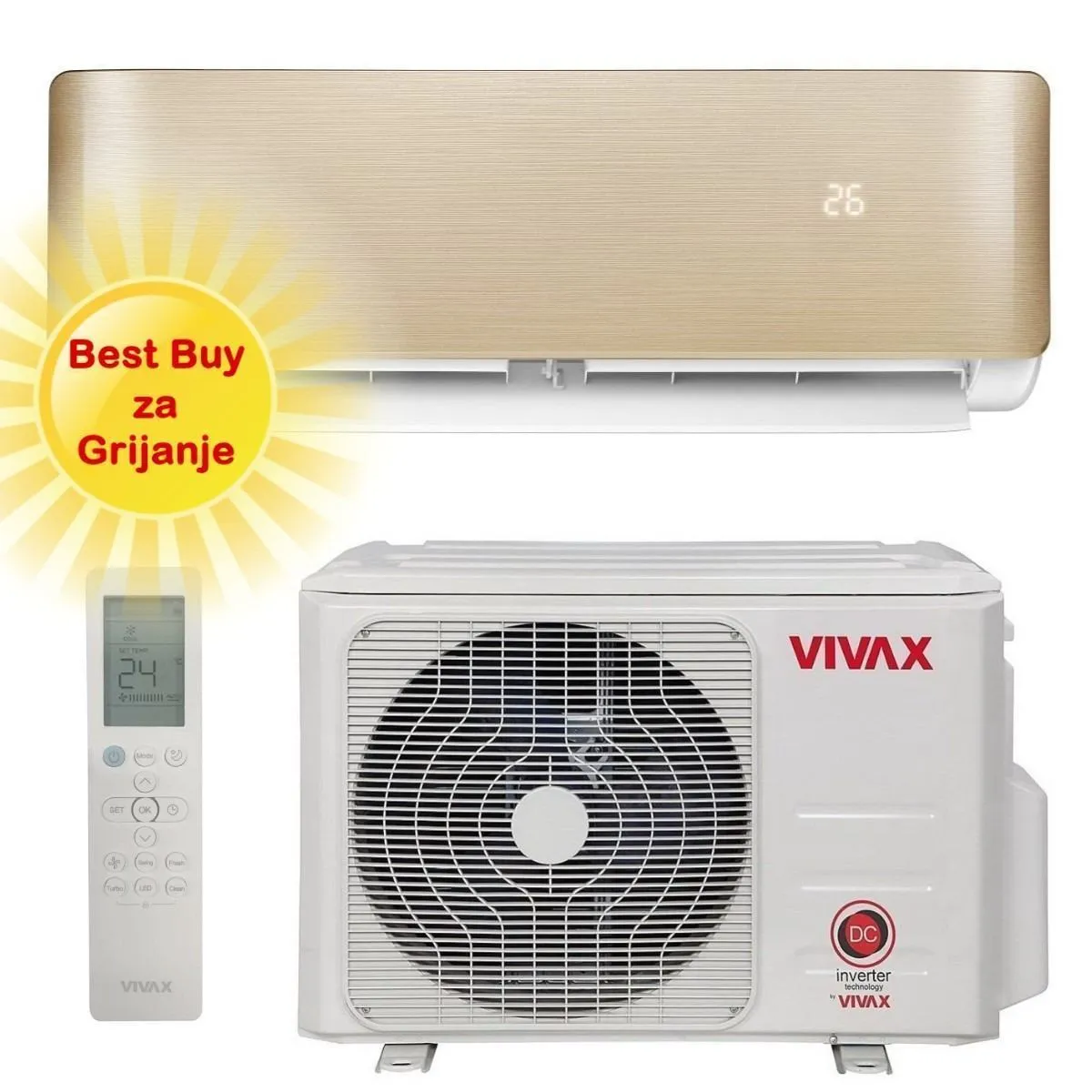 Vivax klima uređaj 2,64kW ACP-09CH25AERI+ - R+ design, za prostor do 30m2, A++ energetska klasa - Zagreb