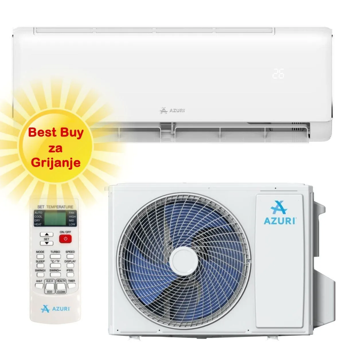 AZURI KLIMA UREĐAJ 5,0 kW AZI-WK50XA- Aries Inverter, za prostor do 50m2, A++ energetska klasa, Wi-Fi, R-32 - Zagreb