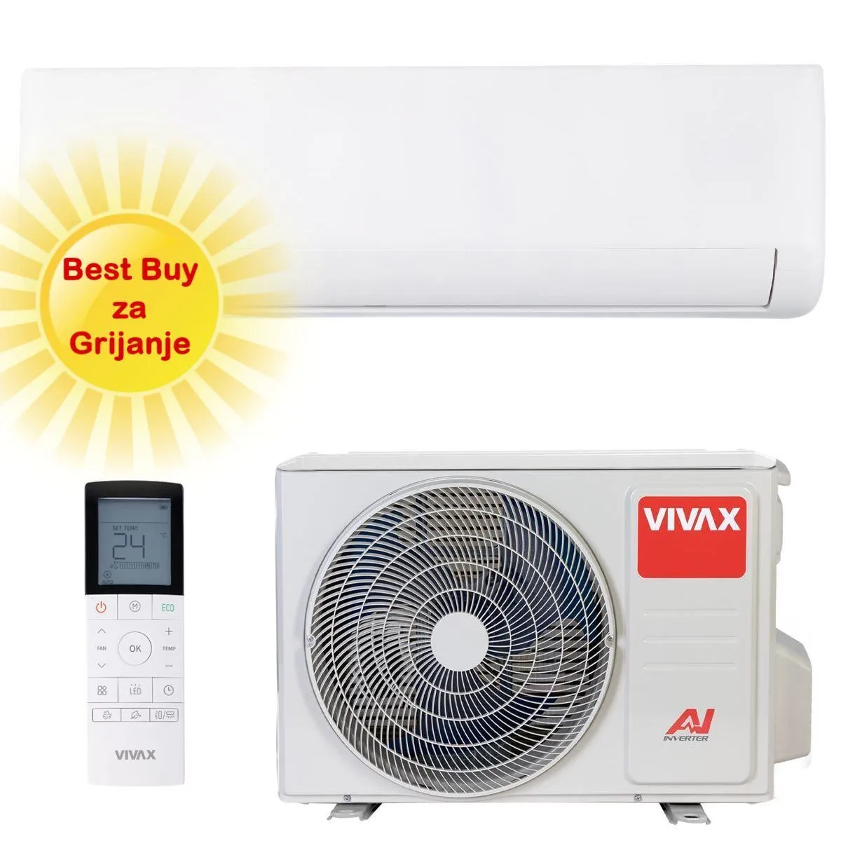 vivax klima uređaj 5,0kw acp-18ch50aeri pro - r pro design, za prostor do 50m2, a+++ energetska klasa - slika 1