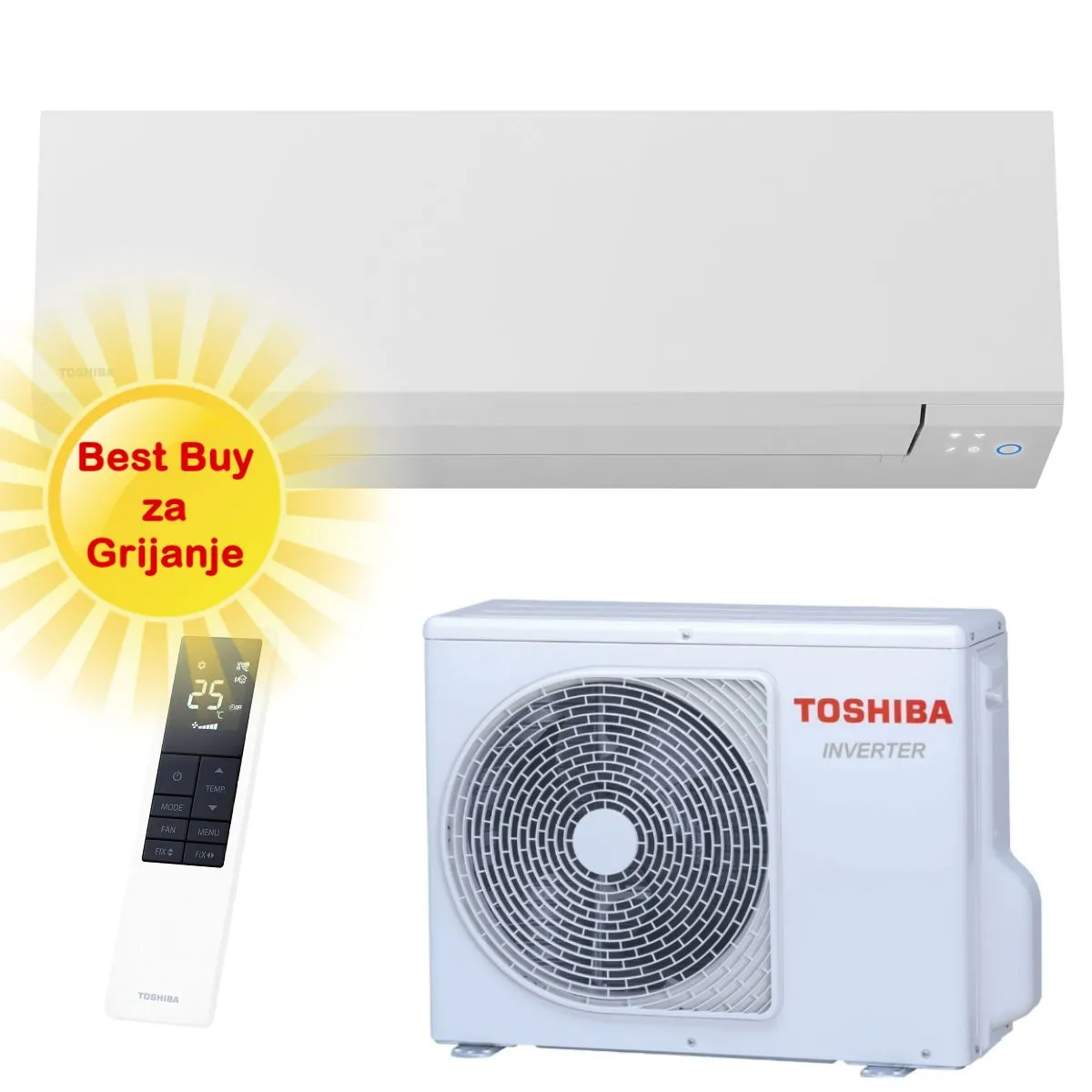 TOSHIBA KLIMA UREĐAJ 2,5kW RAS-B10G3KVSG-E/RAS-10J2AVSG-E - Shorai Edge, za 25m2, A+++, R32 - Zagreb