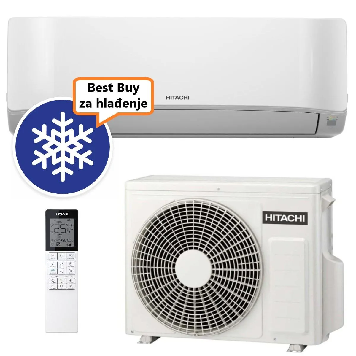 HITACHI KLIMA UREĐAJ 2,5 kW - RAK-DJ25RHAE/RAC-DJ25WHAE - AIRHOME 400, za prostor do 25m2, A++ energetska klasa, R-32 - Zagreb