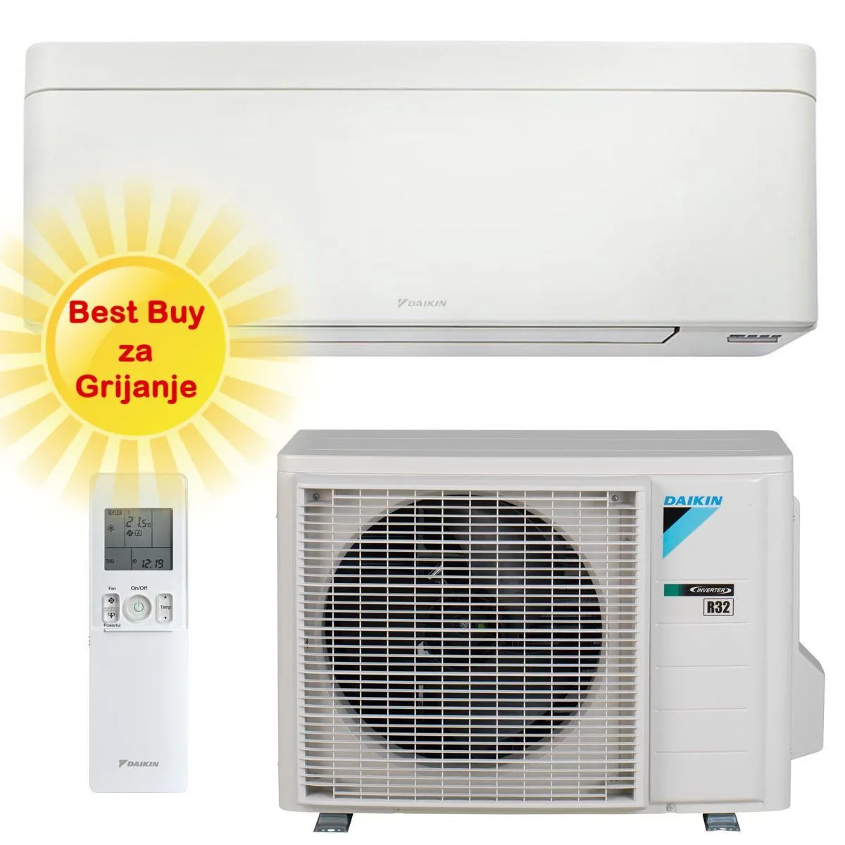 daikin klima uređaj 2,5kw ftxa25cw/rxa25a - stylish, za prostor do 25m2, a+++ energetska klasa, r-32 - slika 1