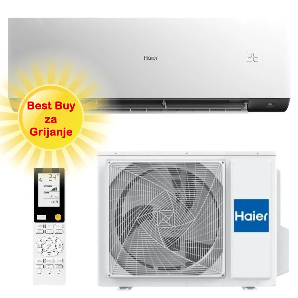 HAIER KLIMA UREĐAJ 3,5kW AS35XCHHRA-NR/1U35KEHFRA-NR- Expert Nordic, za prostor do 35m2, A+++ energetska klasa - Zagreb