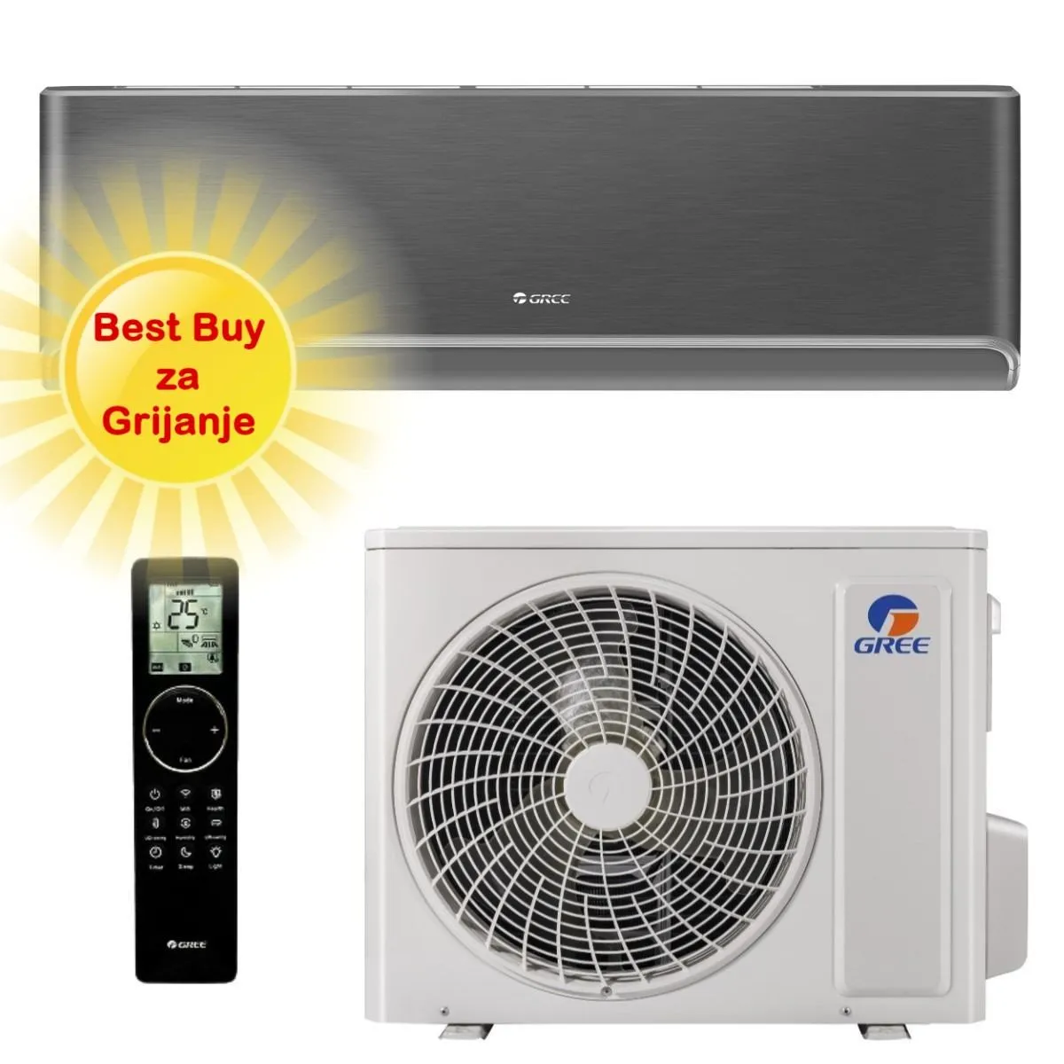 GREE KLIMA UREĐAJ 3,5kW GWH12AVCXD- Airy, za prostor do 35m2, R32, A+++ energetska klasa - Zagreb