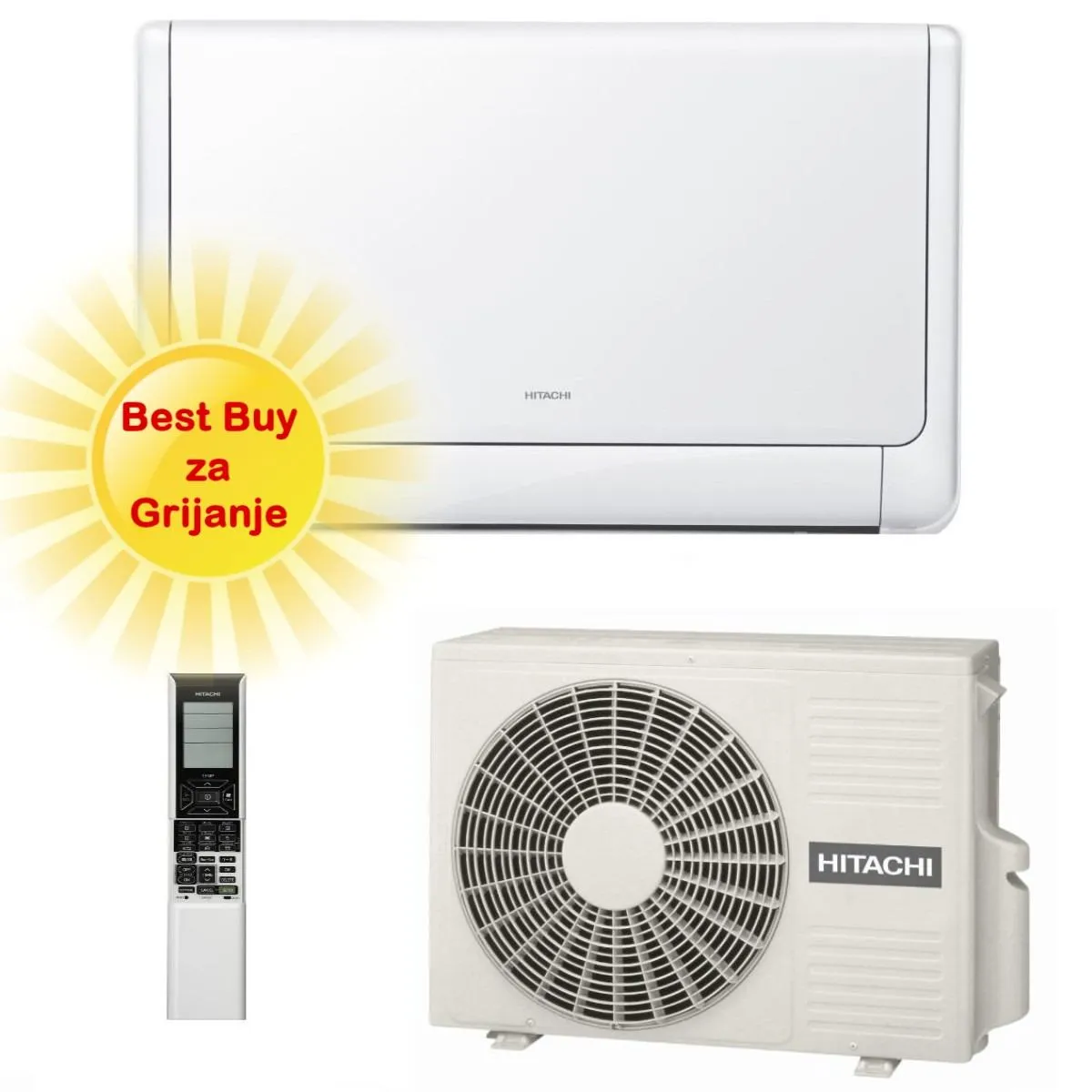 HITACHI PODNI KLIMA UREĐAJ 2,5 kW - RAF-25RXE/RAC-25FXE -SHIROKUMA , za prostor do 25m2, A+++ energetska klasa, R-32 - Zagreb