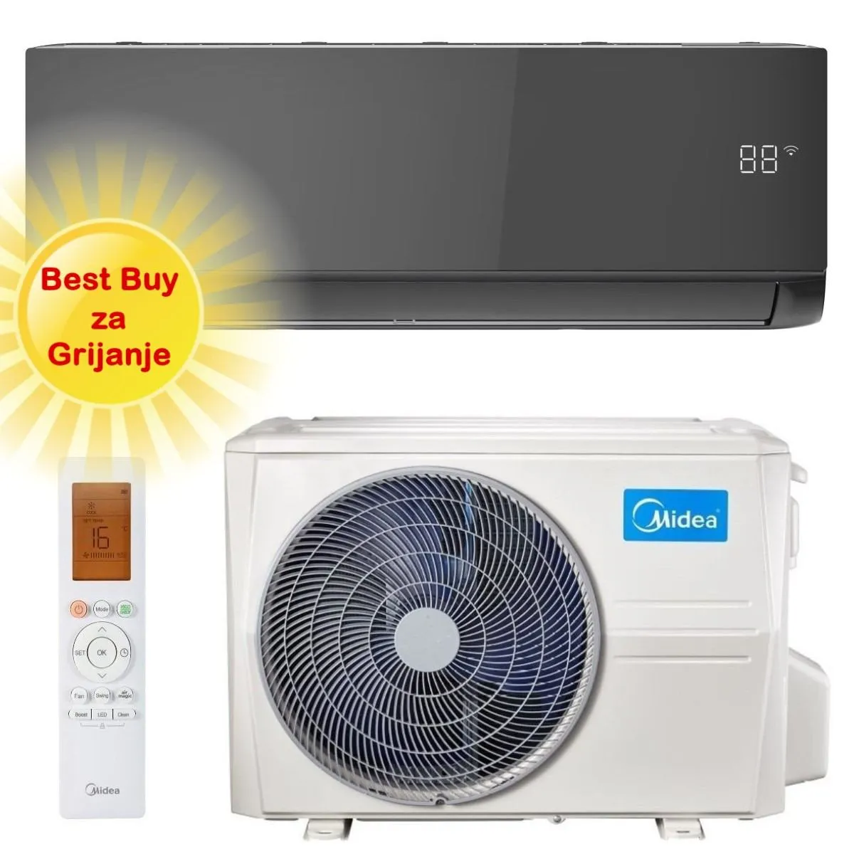 MIDEA KLIMA UREĐAJ 2,63kW MSAGBU-09HRFN8 / MOX230-09HFN8 - XTREME INVERTER Save Pro, za prostor do 30m2, A++ energetska klasa - Zagreb