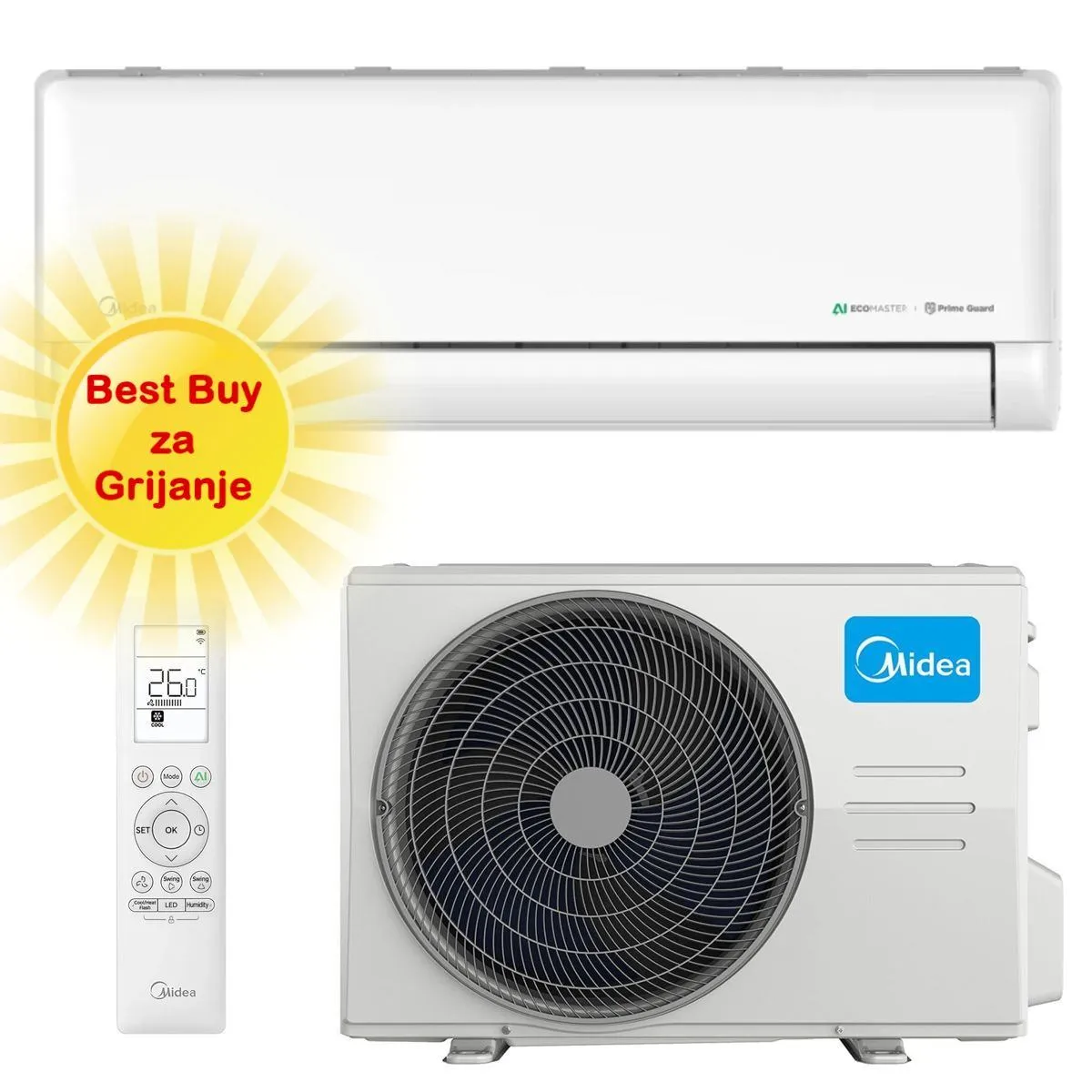 midea klima uređaj 5kw ez-18rd6-i/mx4h-18rd6h-o solstice, za prostor do 50m2, a+++ energetska klasa - slika 1