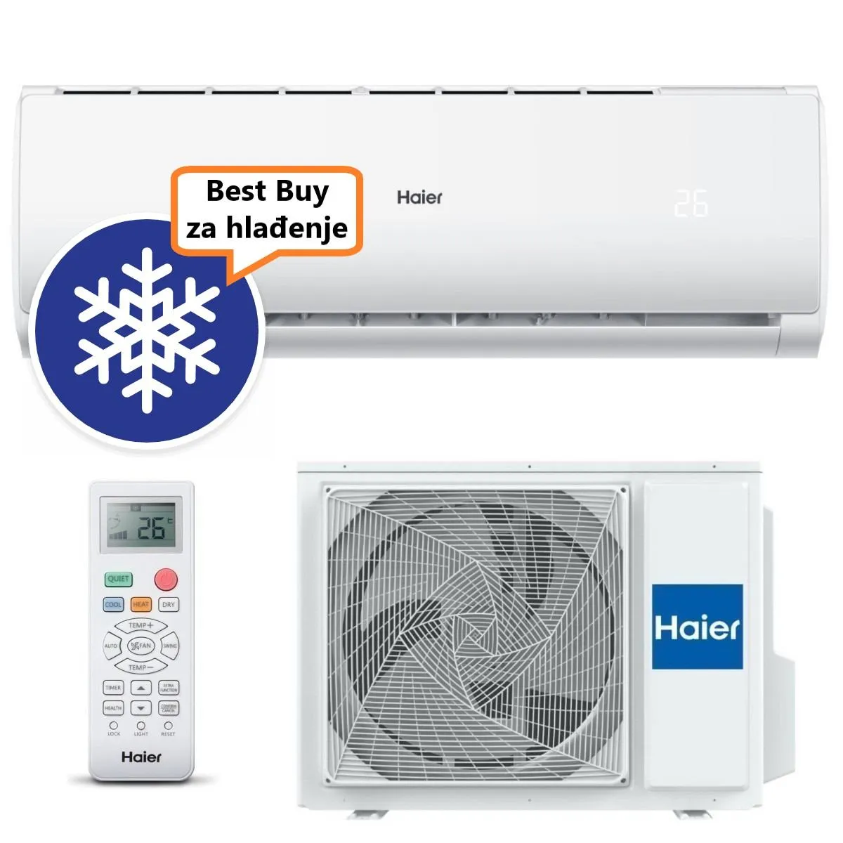 HAIER KLIMA UREĐAJ 3,2kW AS35TAMHRA-C/1U35YEFFRA-C - Tide Plus, za prostor do 35m2, A++ energetska klasa - Zagreb