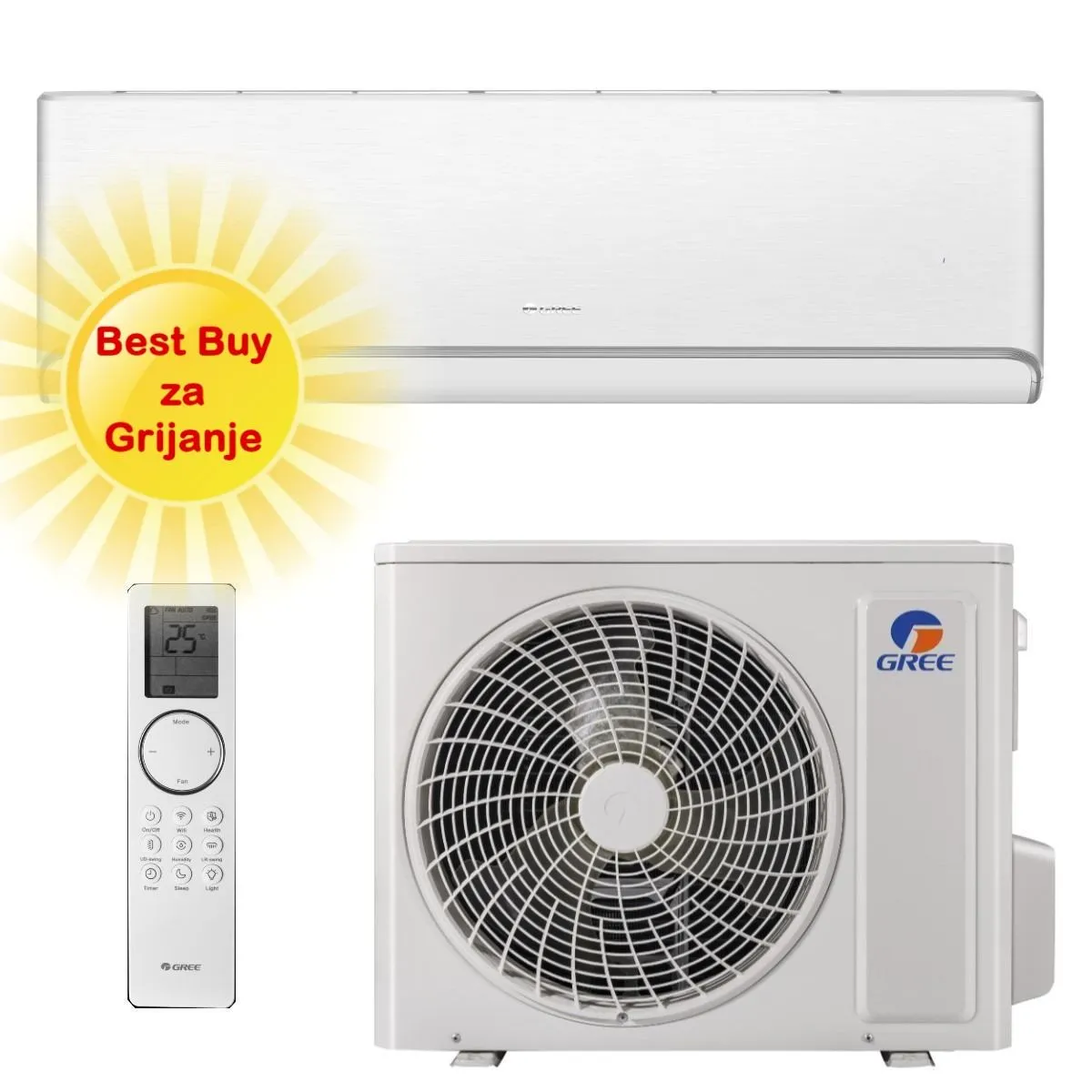 GREE KLIMA UREĐAJ 7,1kW GWH24AVEXF- Airy, za prostor do 70m2, R32, A+++ energetska klasa - Zagreb