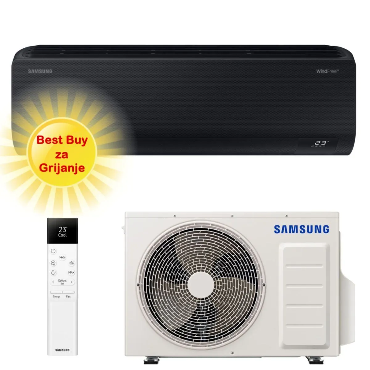 SAMSUNG KLIMA UREĐAJ 3,5kW - AR70F12C1ABN AVANT, za prostor do 35m2, A+++ energetska klasa - Zagreb