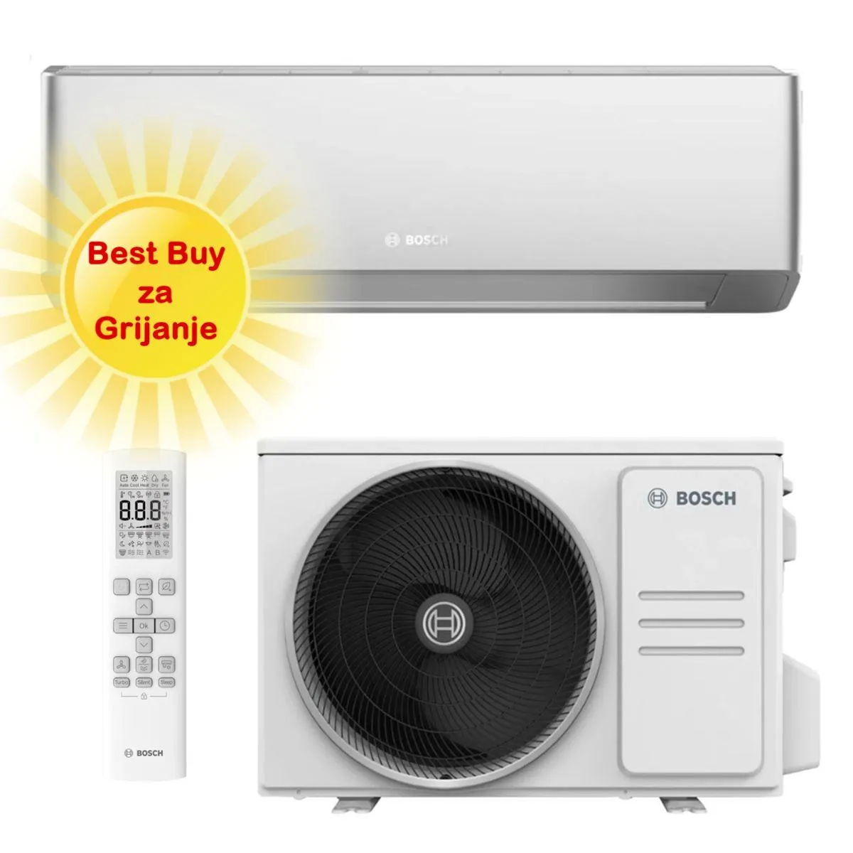 BOSCH KLIMA UREĐAJ 3,5 kW CL7000-Set 35 WE, za prostor do 35m2, A+++ energetska klasa, R32 - Zagreb