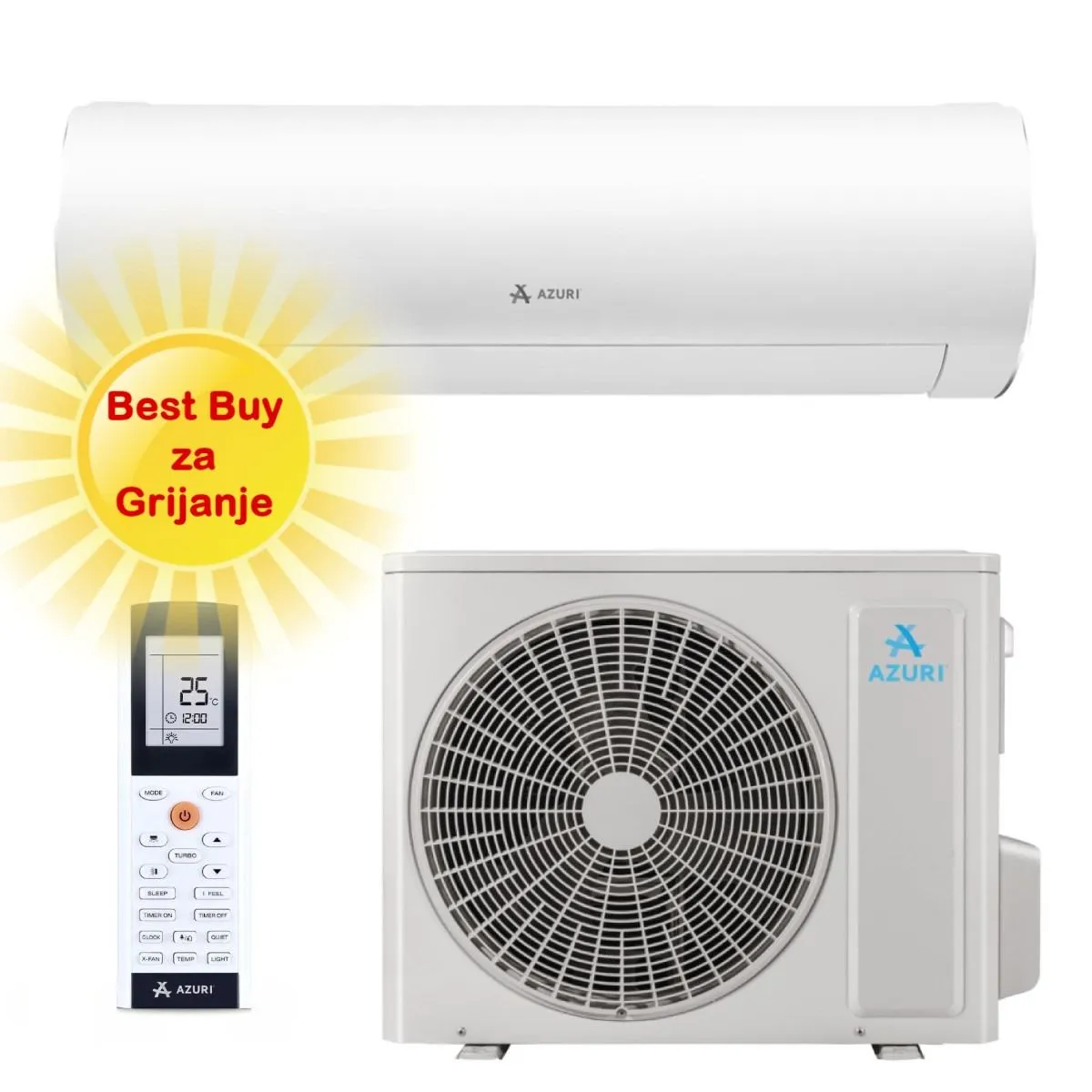 AZURI KLIMA UREĐAJ 3,5kW AZI-WO35VG - Supra Inverter, za prostor do 35m2, A++ energetska klasa, Wi-Fi, R-32 - Zagreb