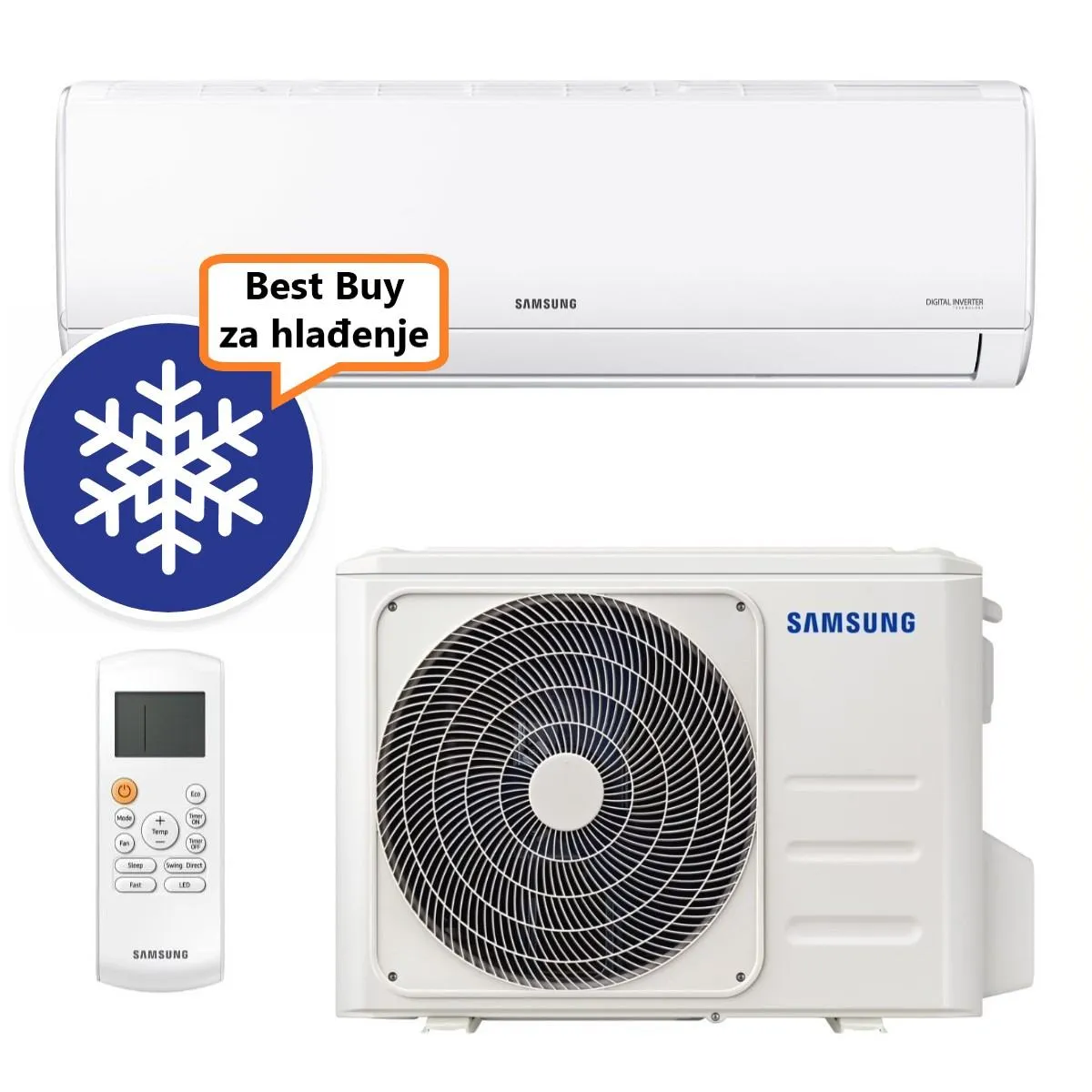 SAMSUNG KLIMA UREĐAJ 3,5kW AR12TXHQASINEU - AR3500, za prostor do 35m2, A++ energetska klasa - Zagreb