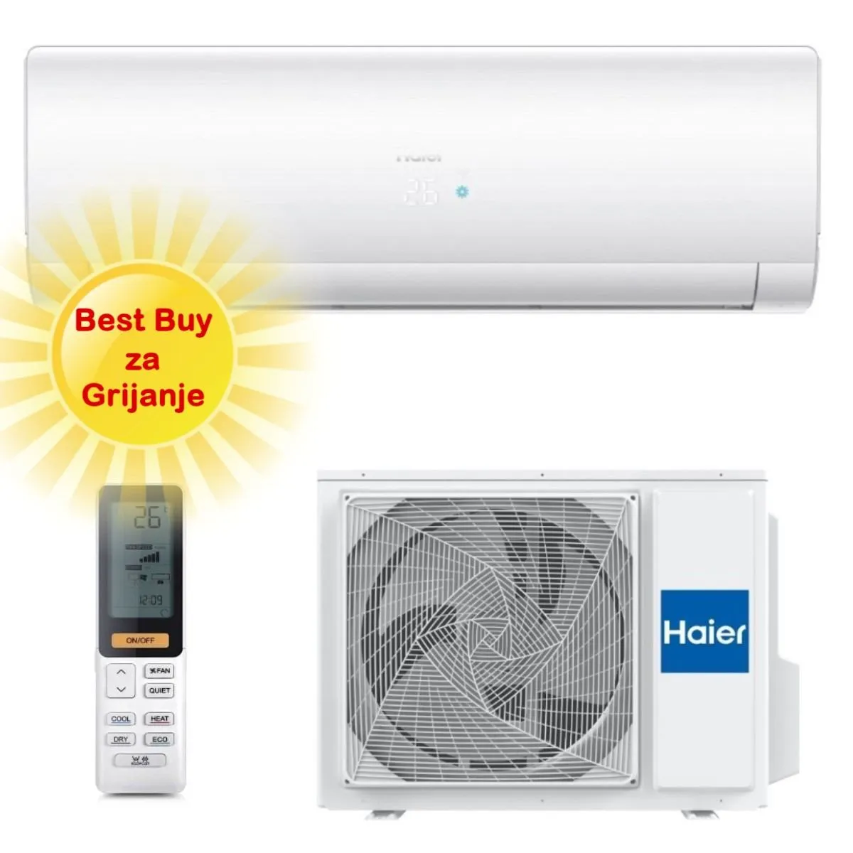 haier klima uređaj 7,0kw as71s2sf1fa-wh/1u71s2sr1fa - flexis plus, za prostor do 70m2, a++ energetska klasa - slika 1