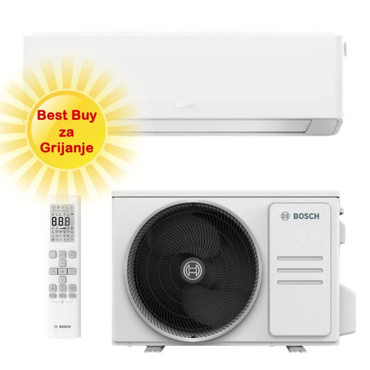 bosch klima uređaj 3,5 kw cl7000-set 35 we, za prostor do 35m2, a+++ energetska klasa, r32 - slika 1