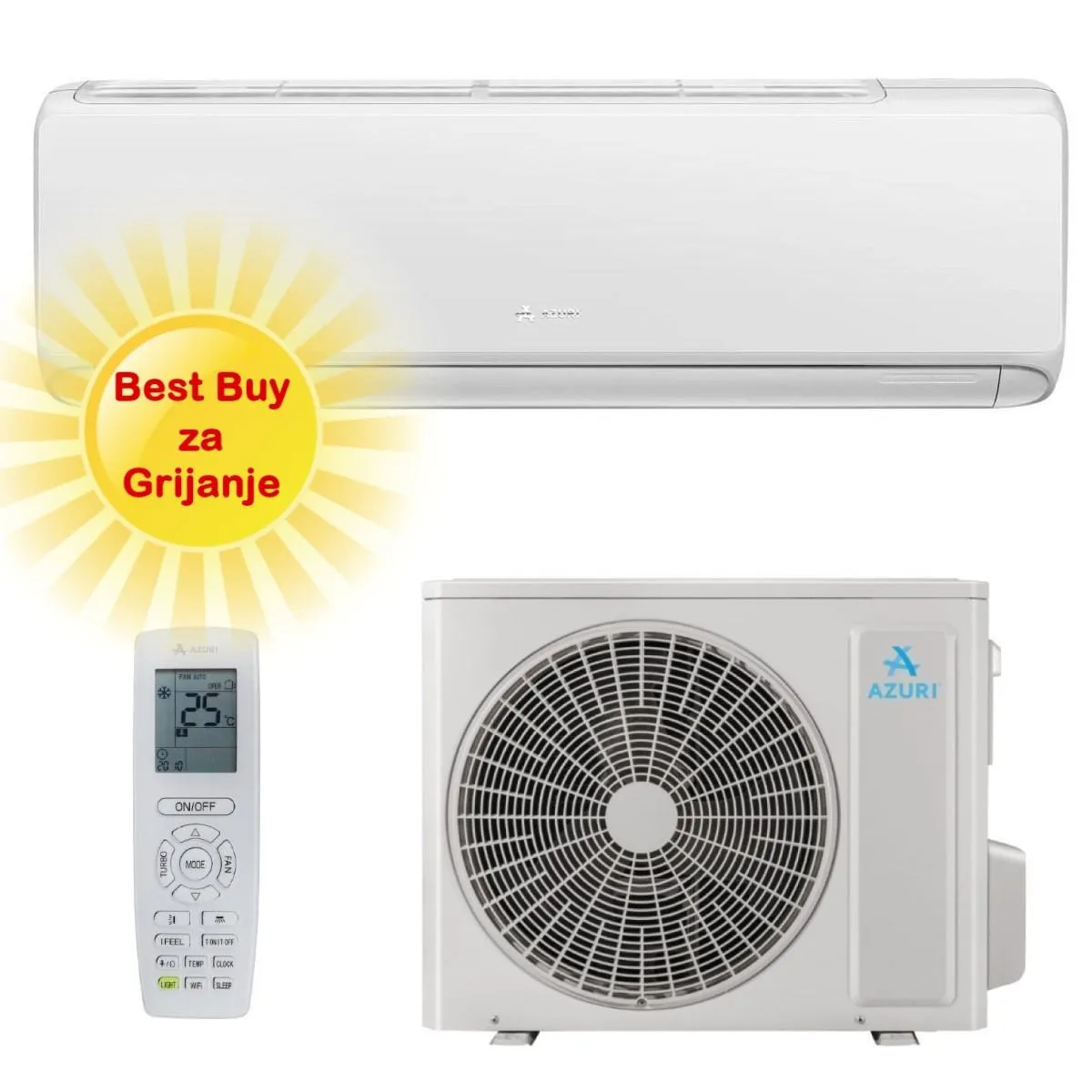 AZURI KLIMA UREĐAJ 7,10kW AZI-WM70VA- Naturalux Inverter, za prostor do 70m2, A++ energetska klasa, Wi-Fi, R-32 - Zagreb