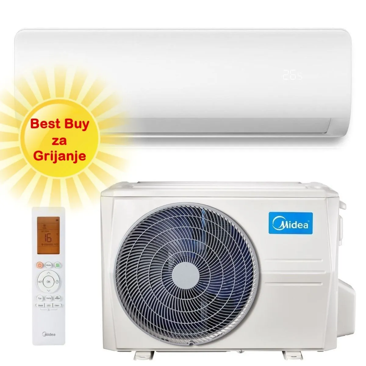 MIDEA KLIMA UREĐAJ 3,5kW MSAGBU-12HRFN8 / MOX230-12HFN8 - XTREME INVERTER Save Pro, za prostor do 35m2, A++ energetska klasa - Zagreb