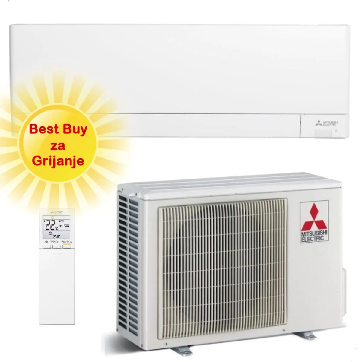 MITSUBISHI KLIMA UREĐAJ MSZ-AY35VGKP/MUZ-AY35VG - 3,5 kW, Super inverter plus, za prostor do 35m2, A+++ energetska klasa, R-32 - Zagreb