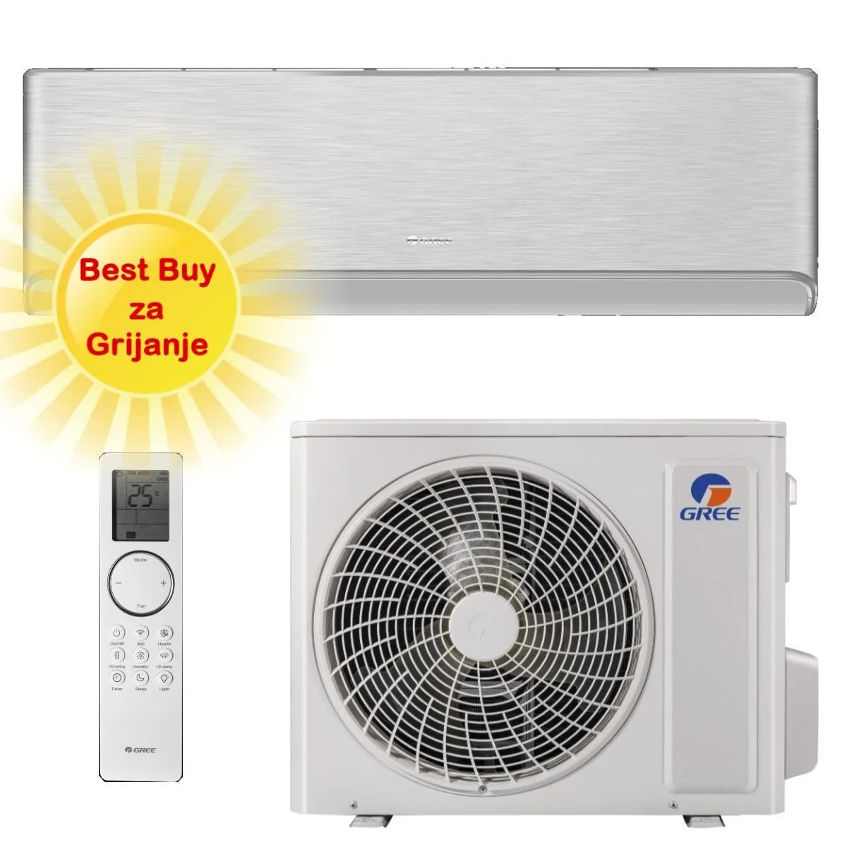 GREE KLIMA UREĐAJ 3,5kW GWH12AVCXD- Airy, za prostor do 35m2, R32, A+++ energetska klasa - Zagreb
