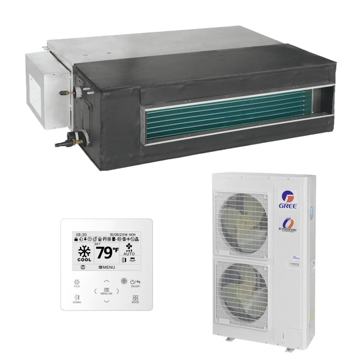 Gree kanalni klima uređaj 16kW GUD160PHS(A-S)/GUD160W(NhA-X), za prostor do 160m2, A++ energetska klasa - Zagreb
