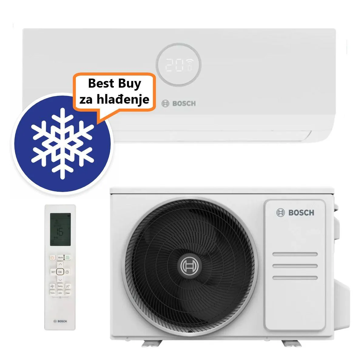 bosch klima uređaj 2,6kw cl3000i-set 26 we, za prostor do 25m2, a++ energetska klasa, r32 - slika 1