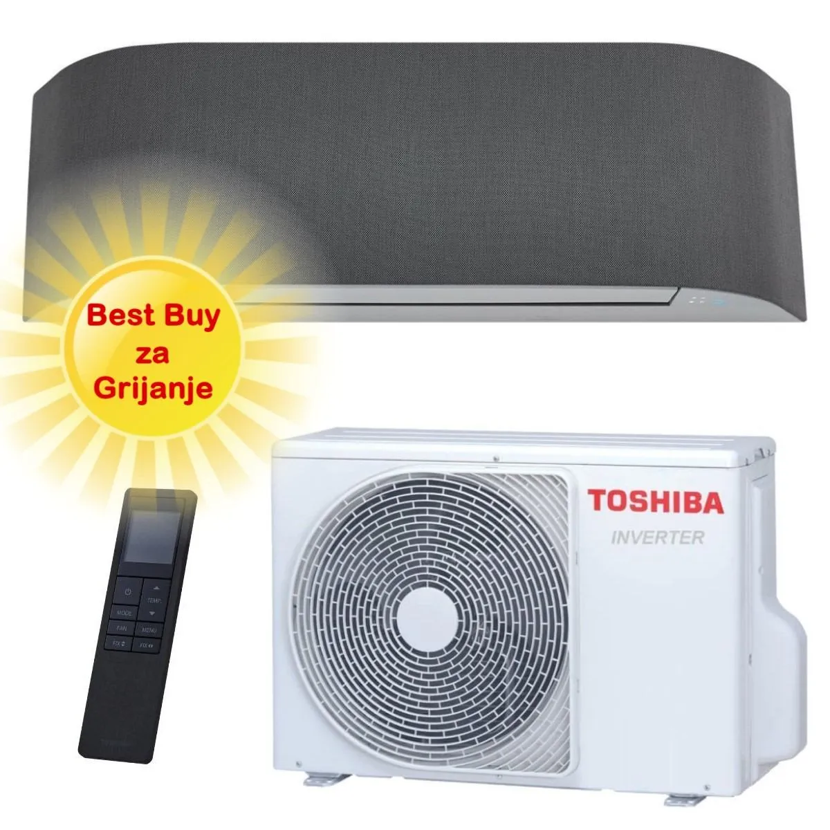 toshiba klima uređaj 4,6kw ras-b16n4kvrg-e/ras-16j2avsg-e- haori, za 45m2, a++, r32 - slika 1